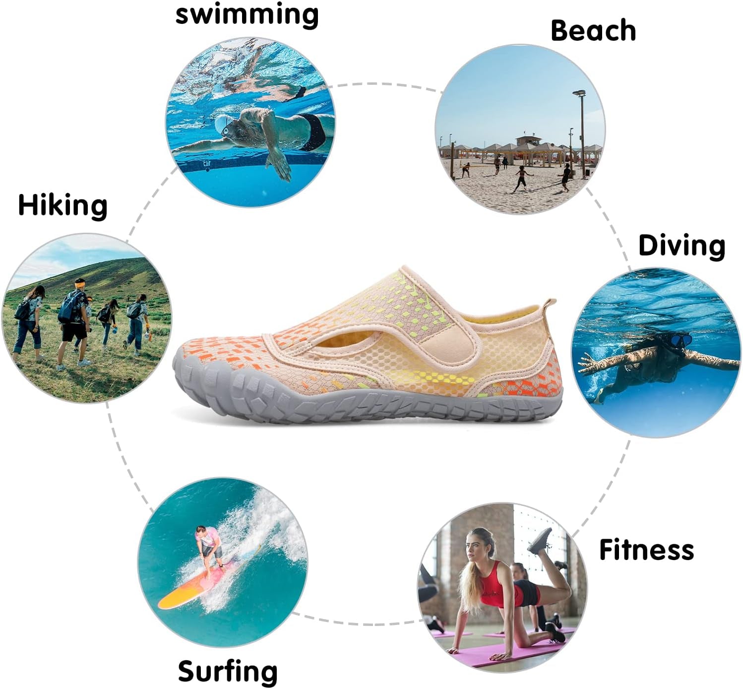 Swim Water Shoes for Women Men Quick Dry Barefoot Aqua Sneakers Shoe for Beach Hiking Diving Boating River Outdoor Water Sports