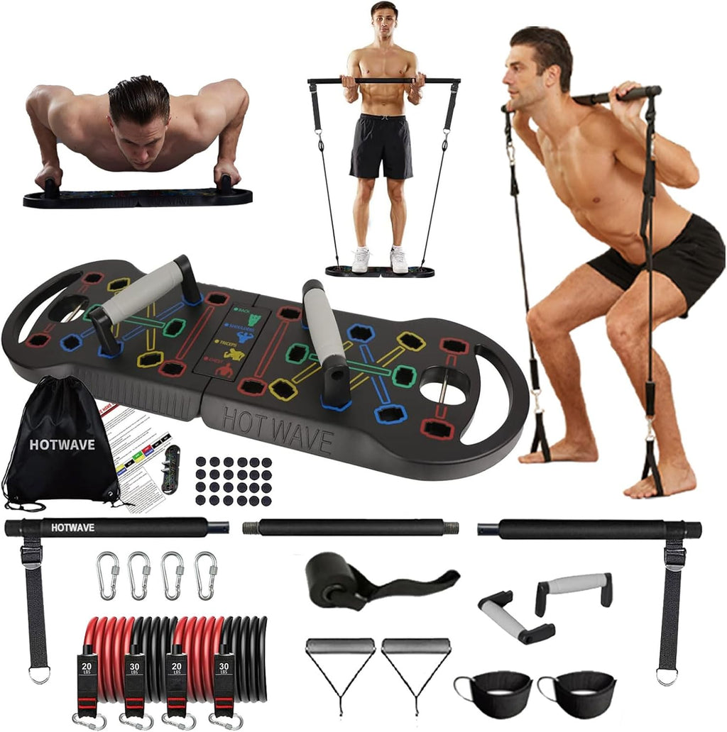 Equipo De Ejercicio Portátil Con 16 Accesorios De Gimnasio.20 En 1 Push up Board Fitness
