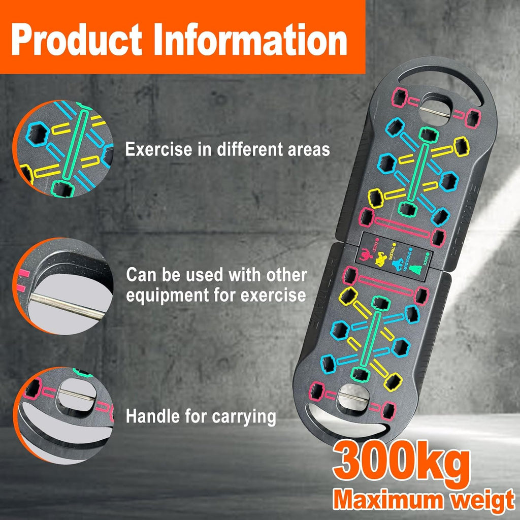 Equipo De Ejercicio Portátil Con 16 Accesorios De Gimnasio.20 En 1 Push up Board Fitness